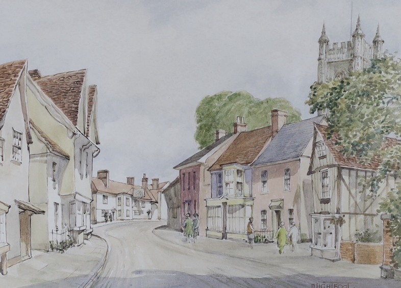 Dorothy Lightfoot (1909-2002), three watercolours, villages in Suffolk including Lavenham and Dedham, 20 x 29cm